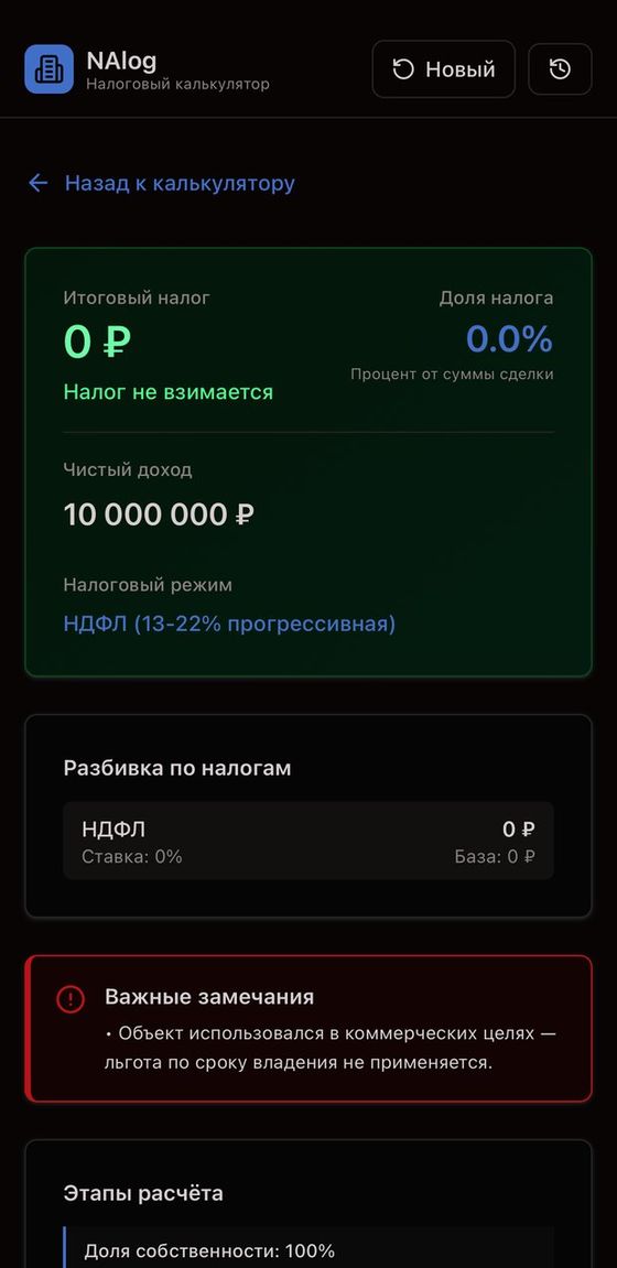 NAlog на телефоне: итоговый расчёт налога